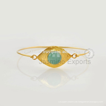 Lapis Lazuli Edelstein-Gold überzogene Sterlingsilber-Armbänder für Großhandelsversorgungsmaterial